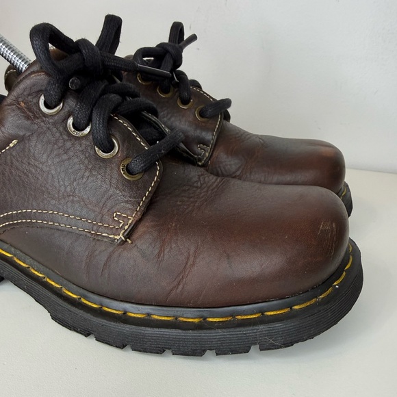 Dr. Martens Lace Up Loafers Chunky Brown Leather Y2K Women’s 11 Men’s 10 Vintage - Picture 3 of 15